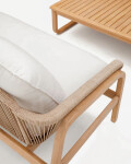 Set Vellana sofá 3 plazas, 2 sillones y mesa centro madera maciza acacia FSC 100% cuerda b Set Vellana sofá 3 plazas, 2 sillones y mesa centro madera maciza acacia FSC 100% cuerda b