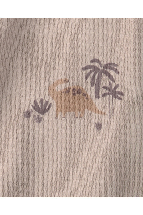 Monito corto de algodón, marrón, diseño dinos Sin color
