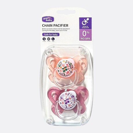 Set X2 Chupetes +6 Meses Rosa/Blanco