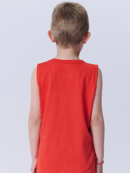 Musculosa con bolsillos Rojo
