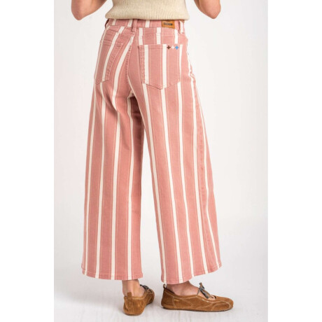Jean Wide Leg Rayado Rojo