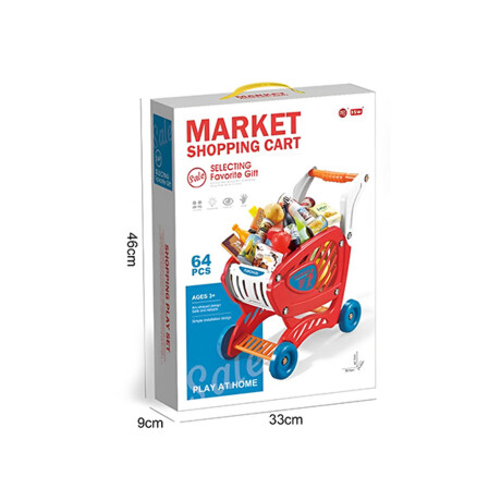 Set Carrito Compras 64 Pcs Supermercado Juguete Set Carrito Compras 64 Pcs Supermercado Juguete