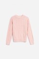 Sweater escote redondo con ochos ROSA