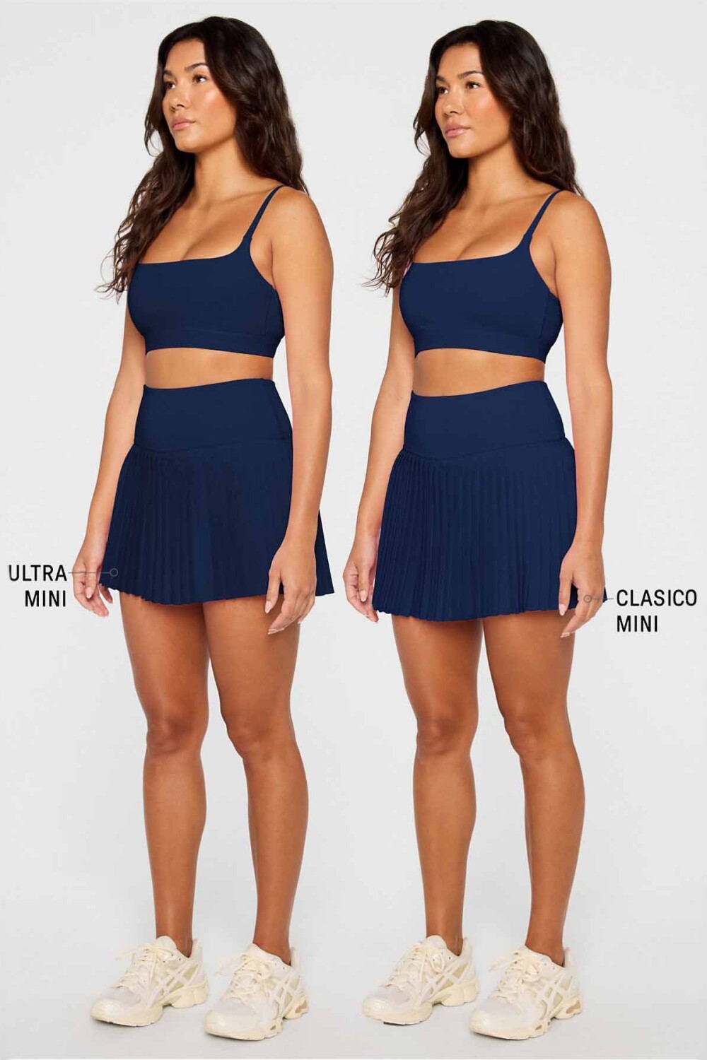 Falda Con Malla Hot Shot Pleated Skirt Classic Mini Mujer Deep Navy