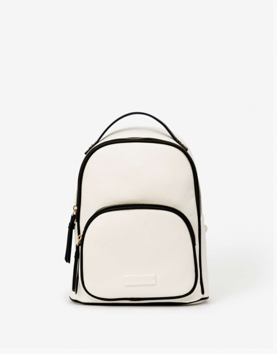 Mochila Con Bolsillo - Blanco Crudo 