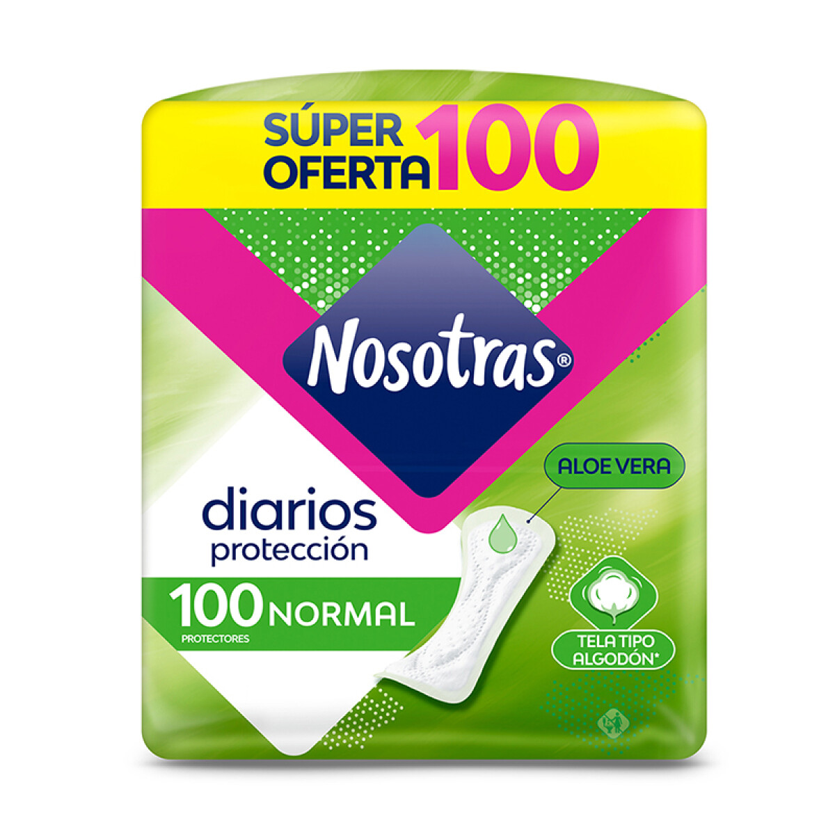 Toallas femeninas Nosotras - Protector diario normal x100 