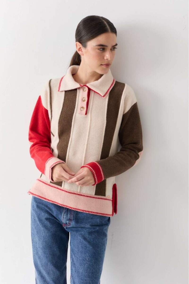 Pre Venta Buzo Olimpico - Rojo, Crudo Y Rosa 