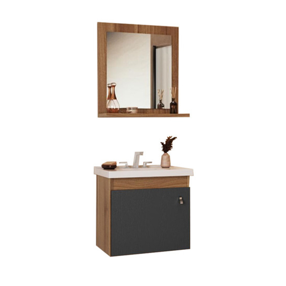 Mueble Baño Dalva Incluye Bacha Y Espejo Madera Premium ® 