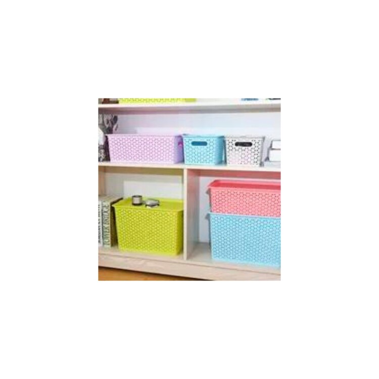 CAJA ORGANIZADOR SIMIL RATTAN 15LTS MULTICOLOR