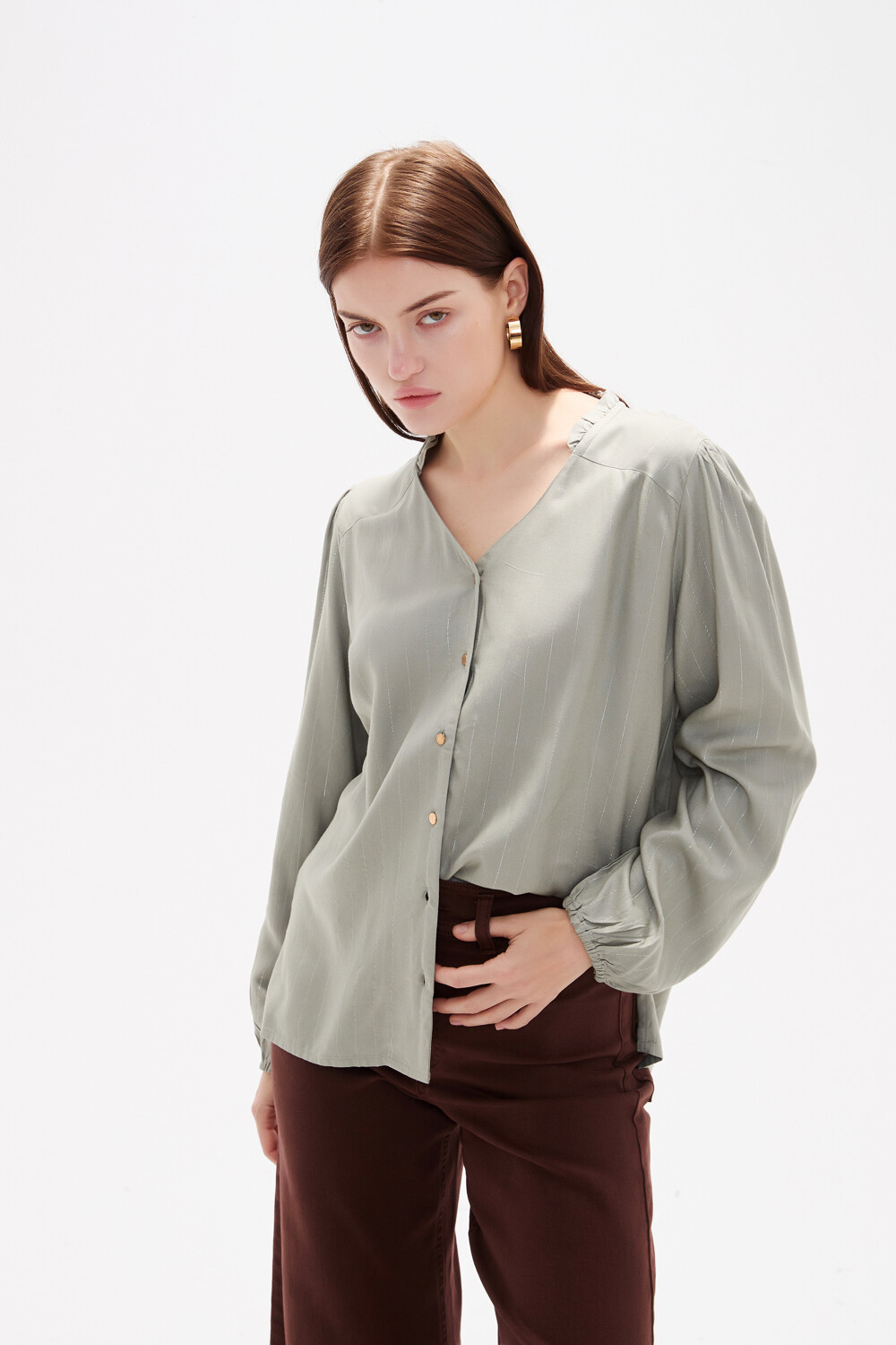 Camisa Blova Verde Azulado