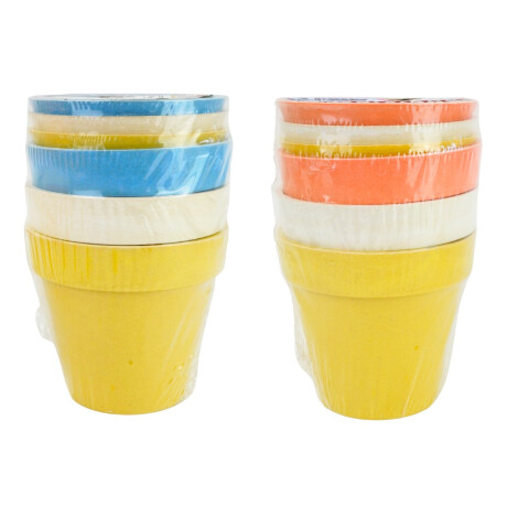 Set de 3 macetas de plastico con plato Set de 3 macetas de plastico con plato