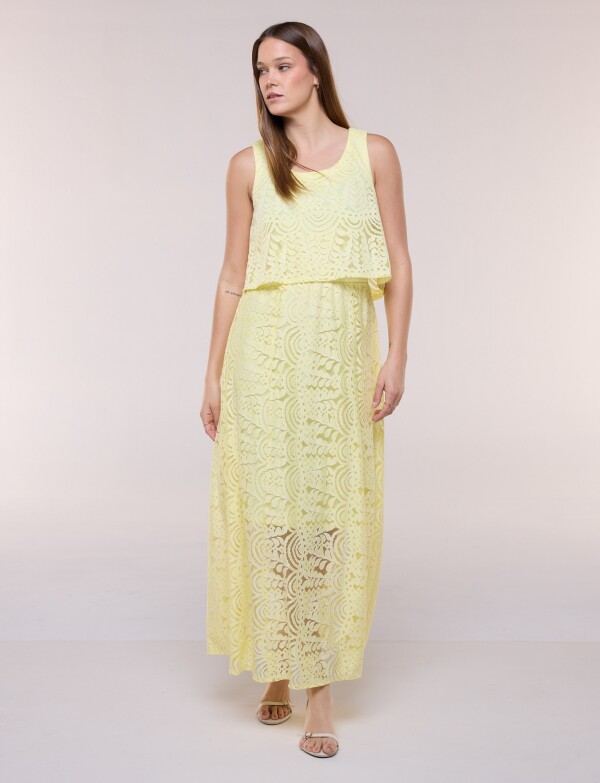 Vestido Maxi Calado AMARILLO