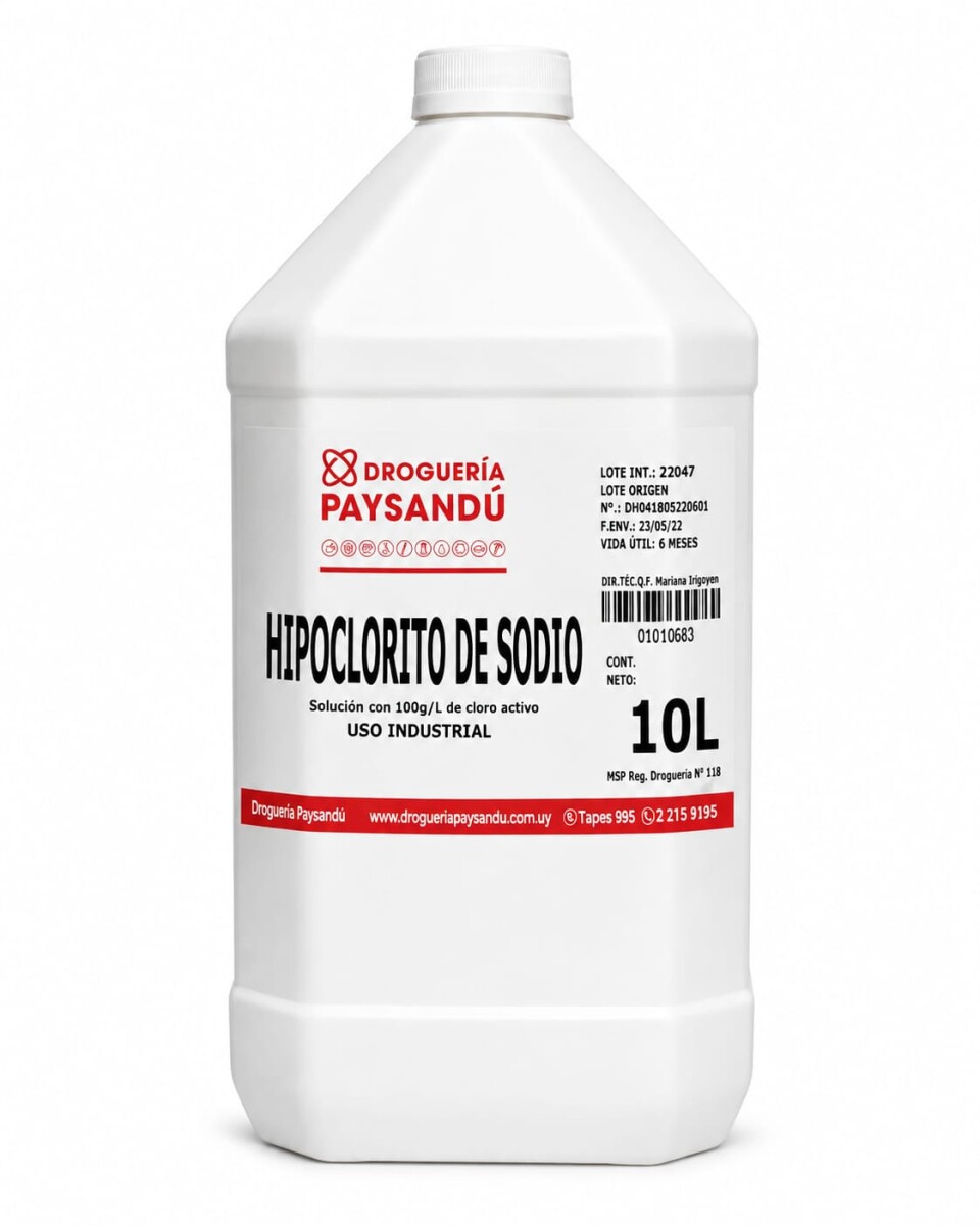 Hipoclorito de Sodio - 10 L 