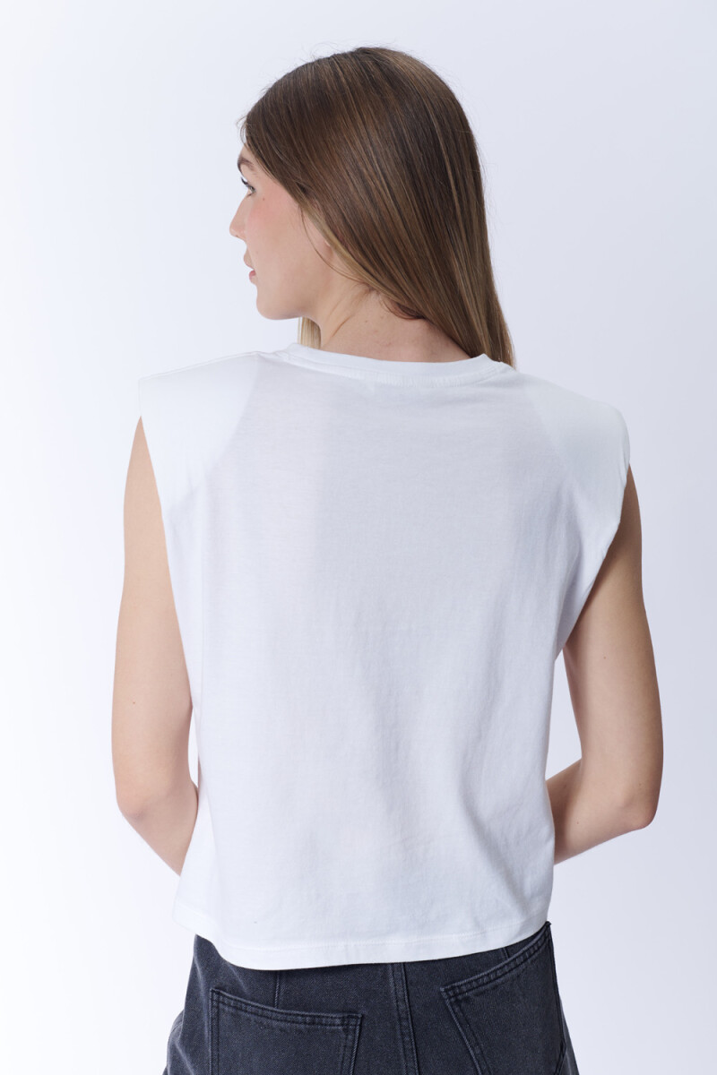 Remera hombreras Blanco