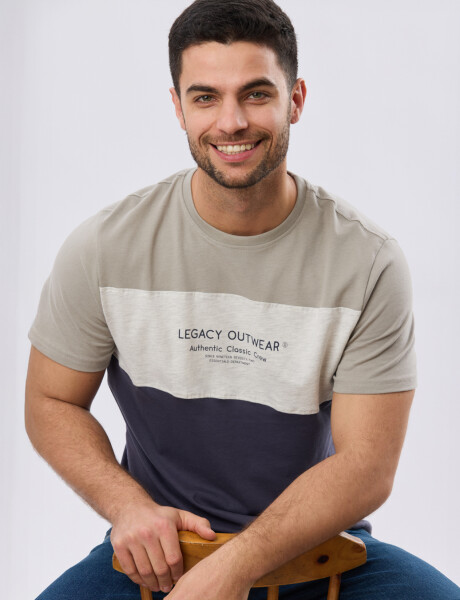 REMERA RAYADA DE ALGODÓN Azul