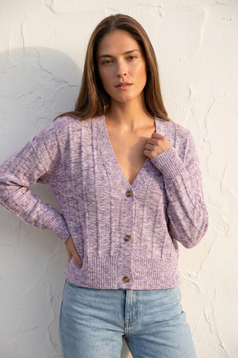 Cardigan Texturado Rosa Viejo