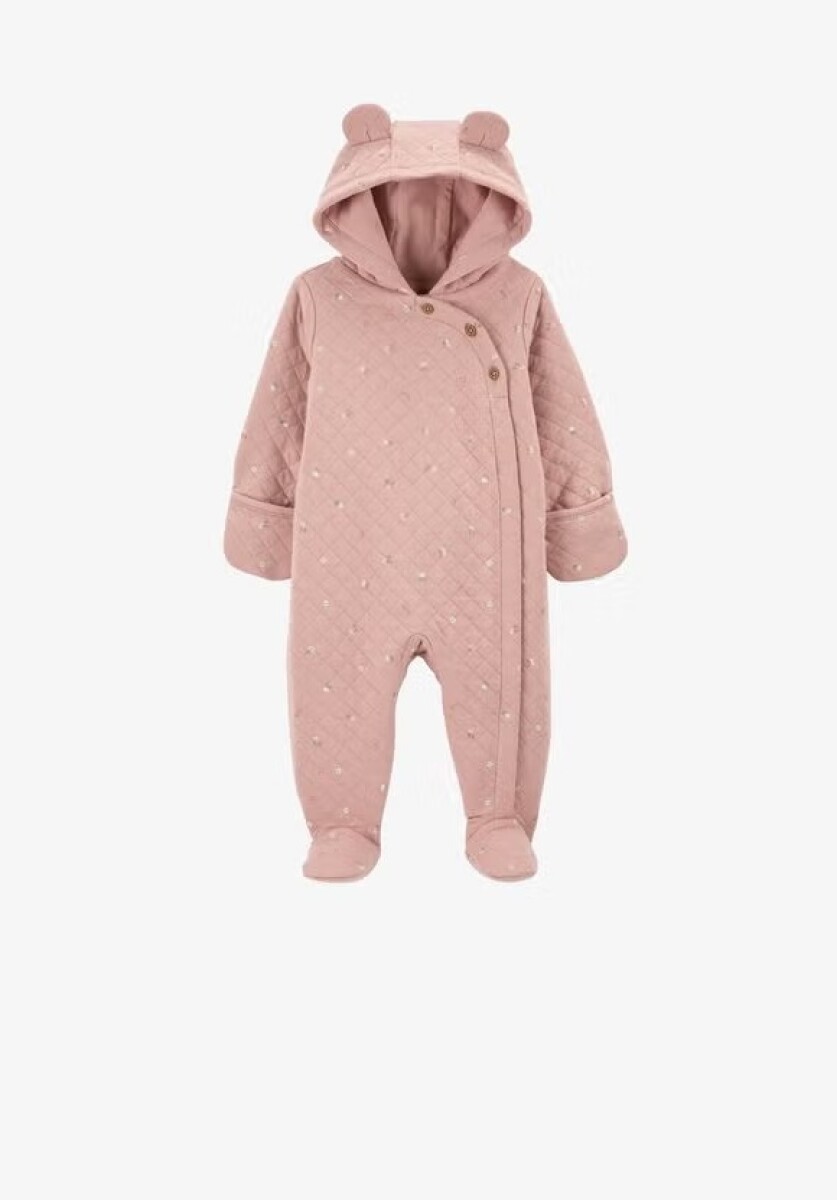 Enteritos Carters Algodón forrado de abrigo con pie 3M - Flower Rosa 