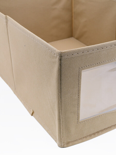 CAJA ORGANIZADORA CON VISOR BEIGE