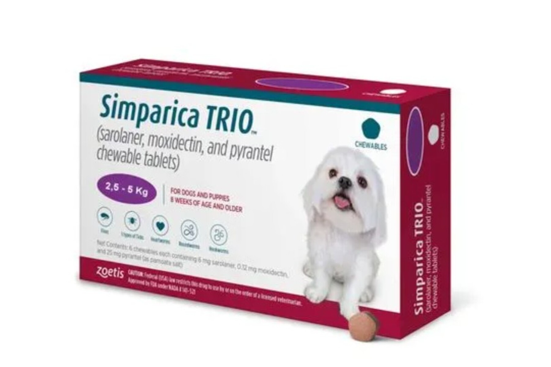 SIMPARICA TRIO 2,5 - 5 KG 