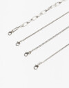 Collares Cortos Strass Set Collares Metal Y Strass - Plateado Rodio