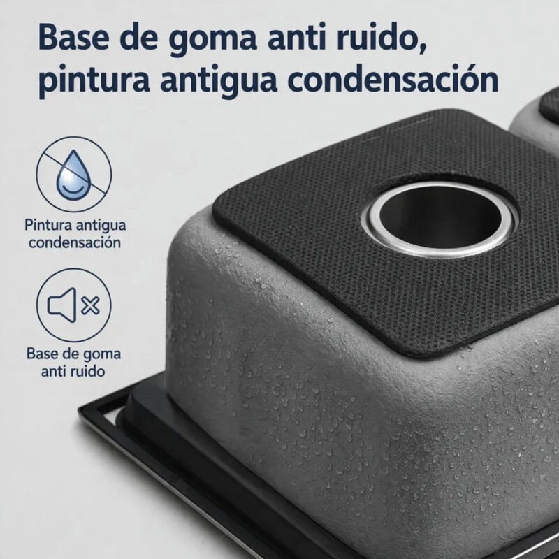 Pileta Acero Doble 78x42 Canilla Negro