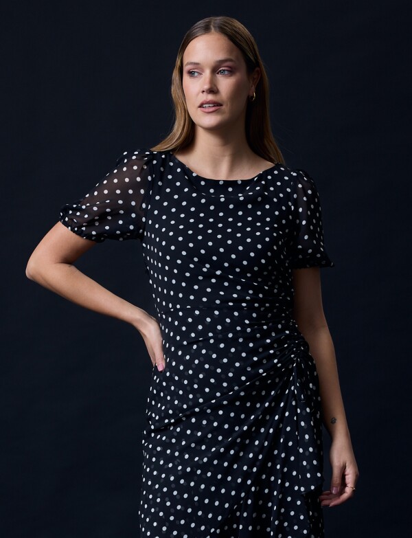 Vestido Maxi Lunares NEGRO/BLANCO