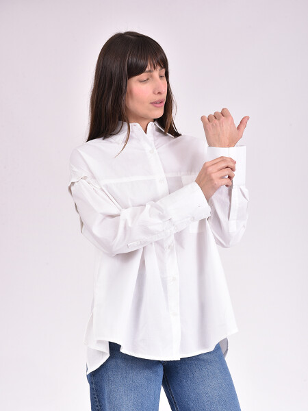 CAMISA MANGO BLANCO