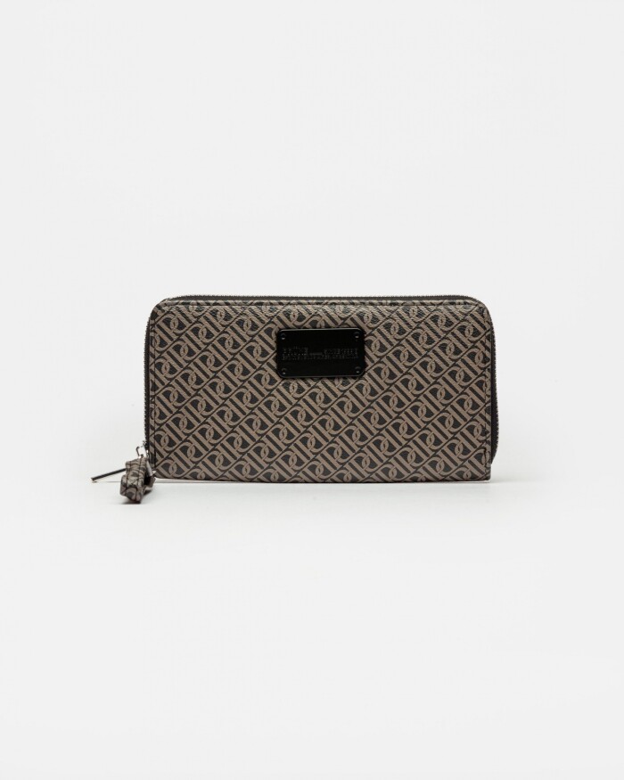 Billetera Monogram en efecto cuero Negro