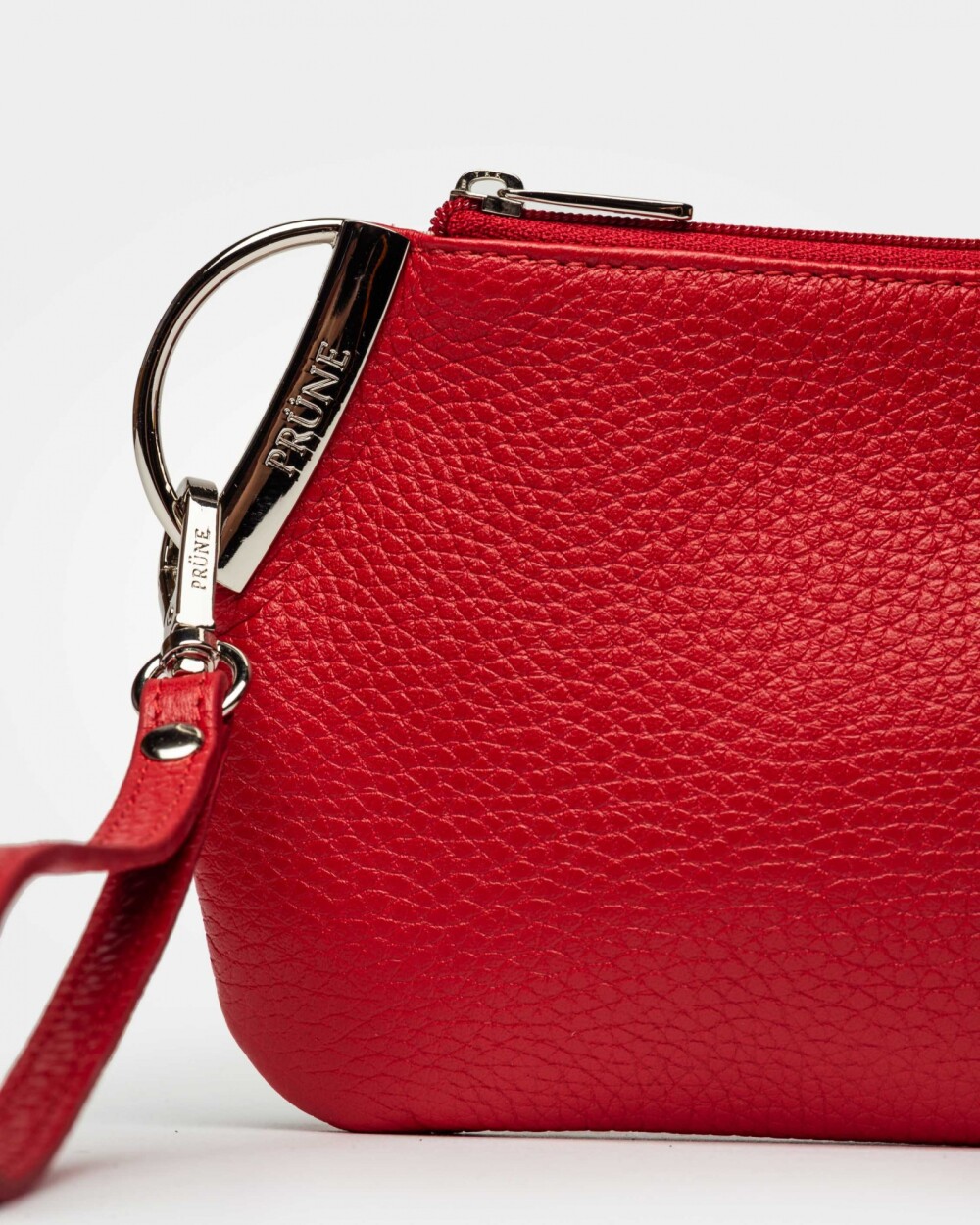 Porta cosméticos Katy en cuero graneado Rojo