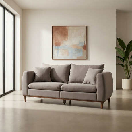 Sofá Vicenzo - Microfibra - 3 cuerpos FX4-11 (Tostado)