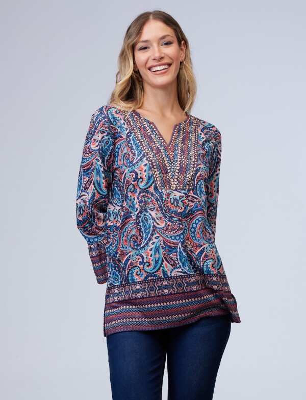 Blusa Print AZUL/MULTI