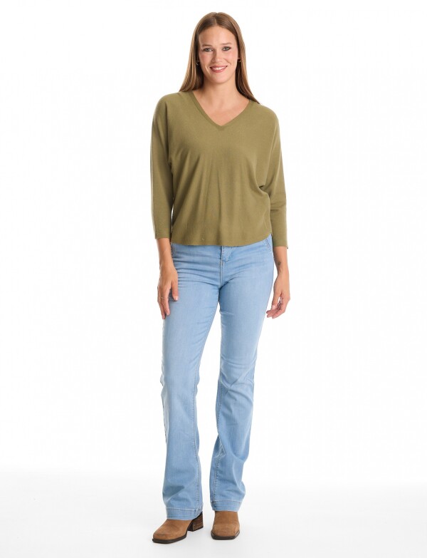 Buzo Dolman Escote V OLIVA