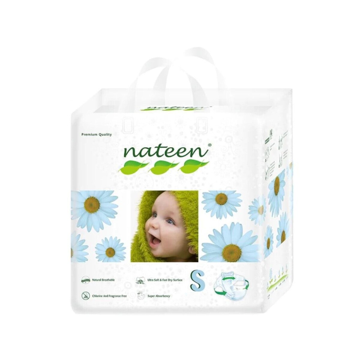 Pack X80 Pañales Nateen Ecológico Talle S 