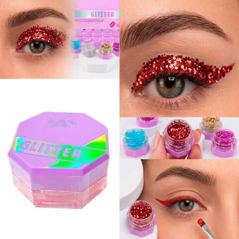 SAS Sombra de ojos con glitter Rosado