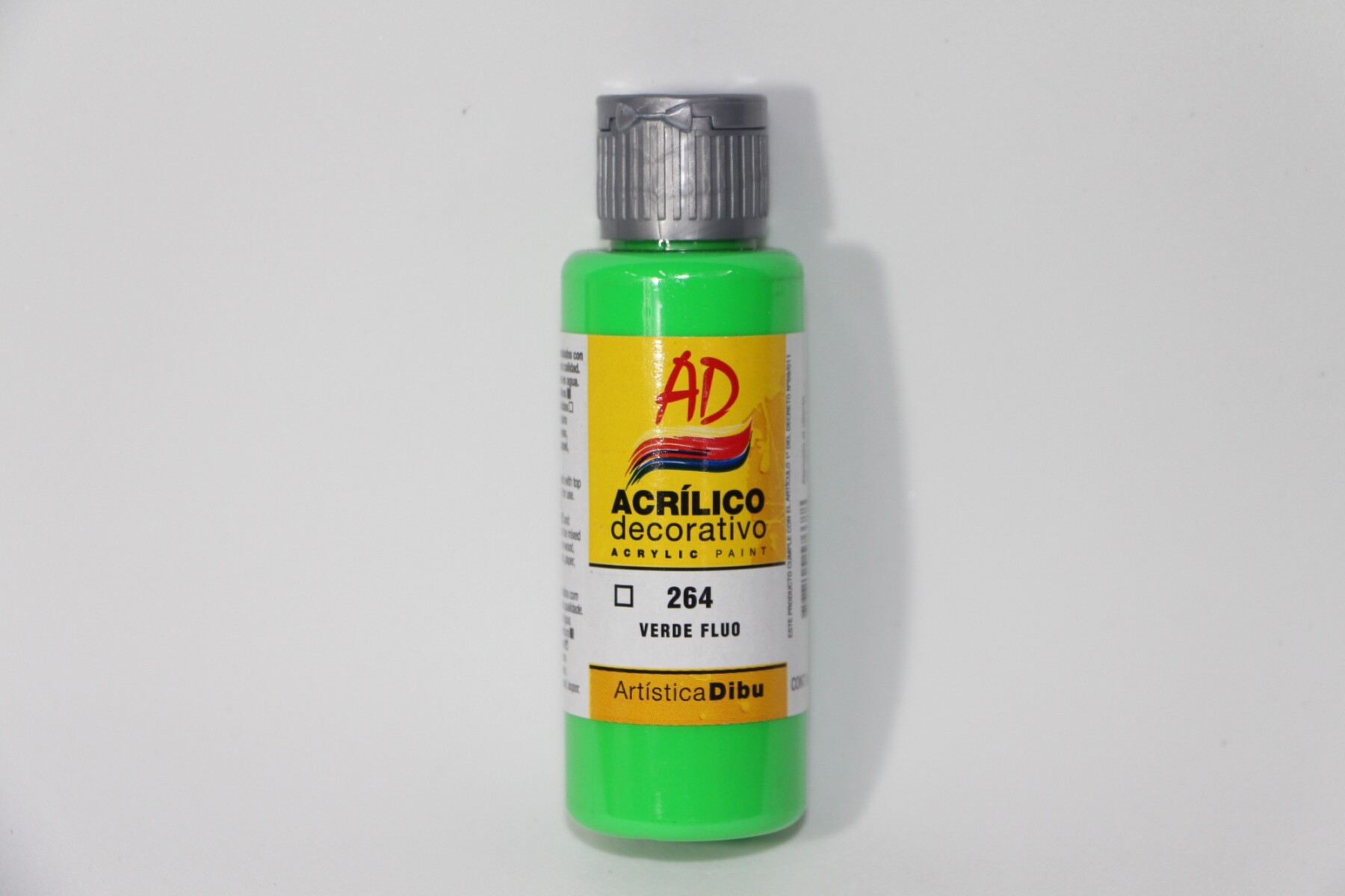 PINTURA ACRILICA ARTISTICA DIBU 60 ML. DIFERENTES COLORES - COLOR VERDE FLUO 264 
