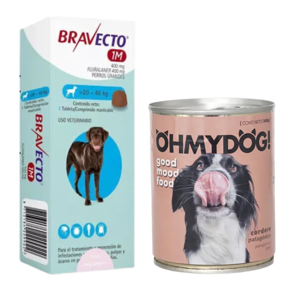 BRAVECTO MENSUAL 20 A 40KG + OH MY DOG! CARNE ARGENTINA X 340 GR. BRAVECTO MENSUAL 20 A 40KG + OH MY DOG! CARNE ARGENTINA X 340 GR.