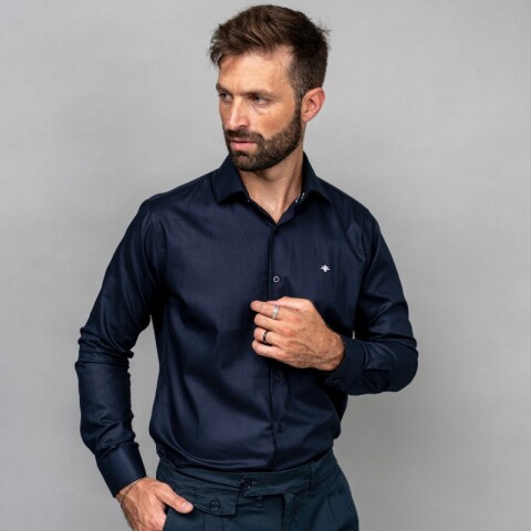 CAMISA LUXURY AZUL MARINO ESPIGA