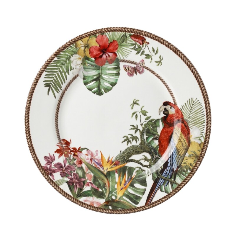 PLATO PLAYO DIS GUACAMAYO/FLORES TROPICOS 29CM Unica