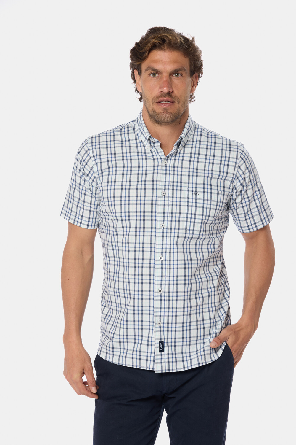 CAMISA SPORT A CUADROS Azul