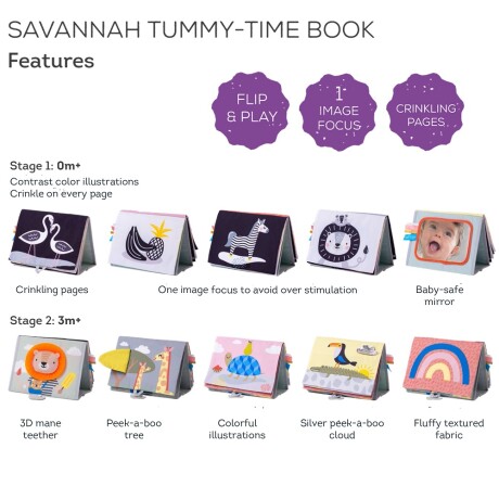 Libro didactico para bebé Savannah Tummy-time T12705 001