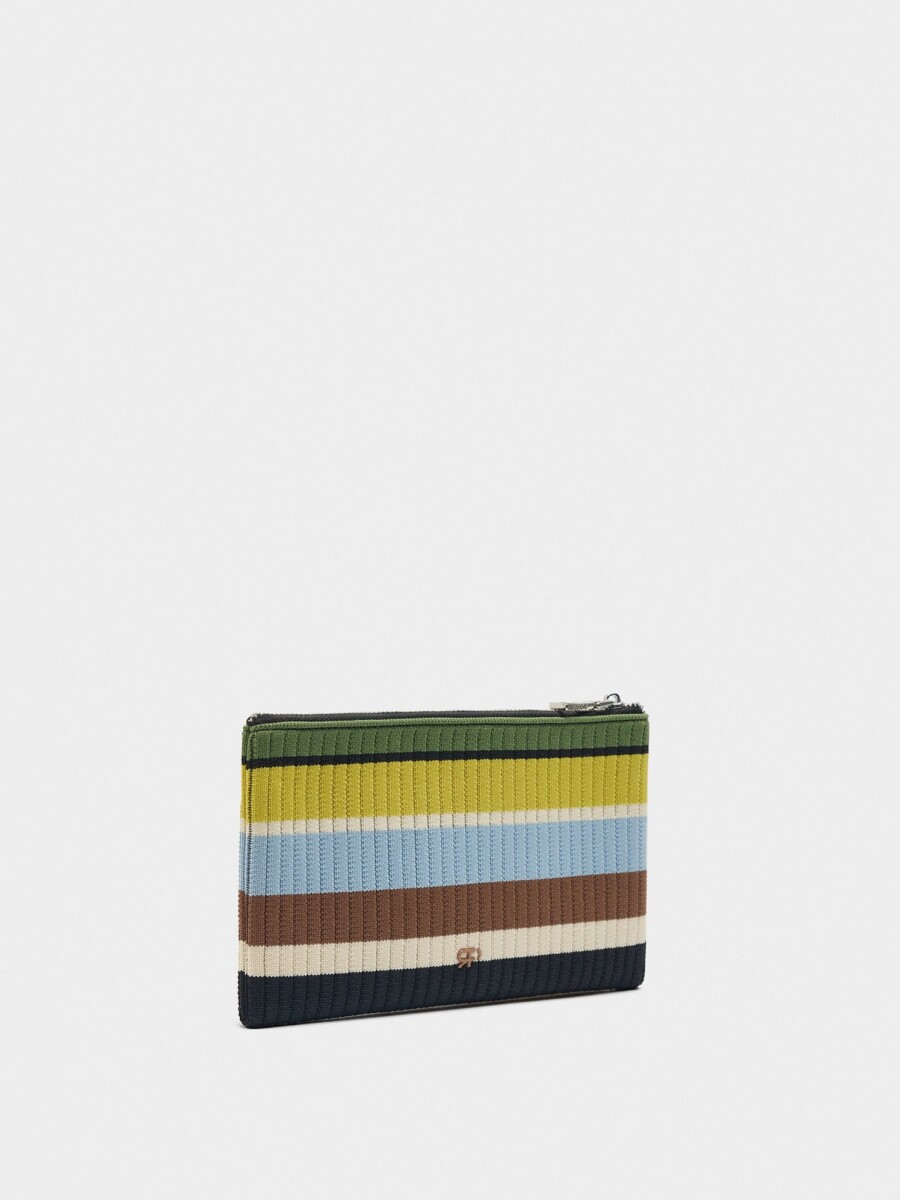 Monedero De Punto Con Rayas multicolor