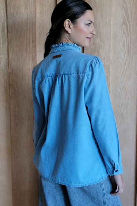 Camisa Magda Denim Celeste