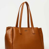 Shopper Erin en efecto cuero graneado Tabaco