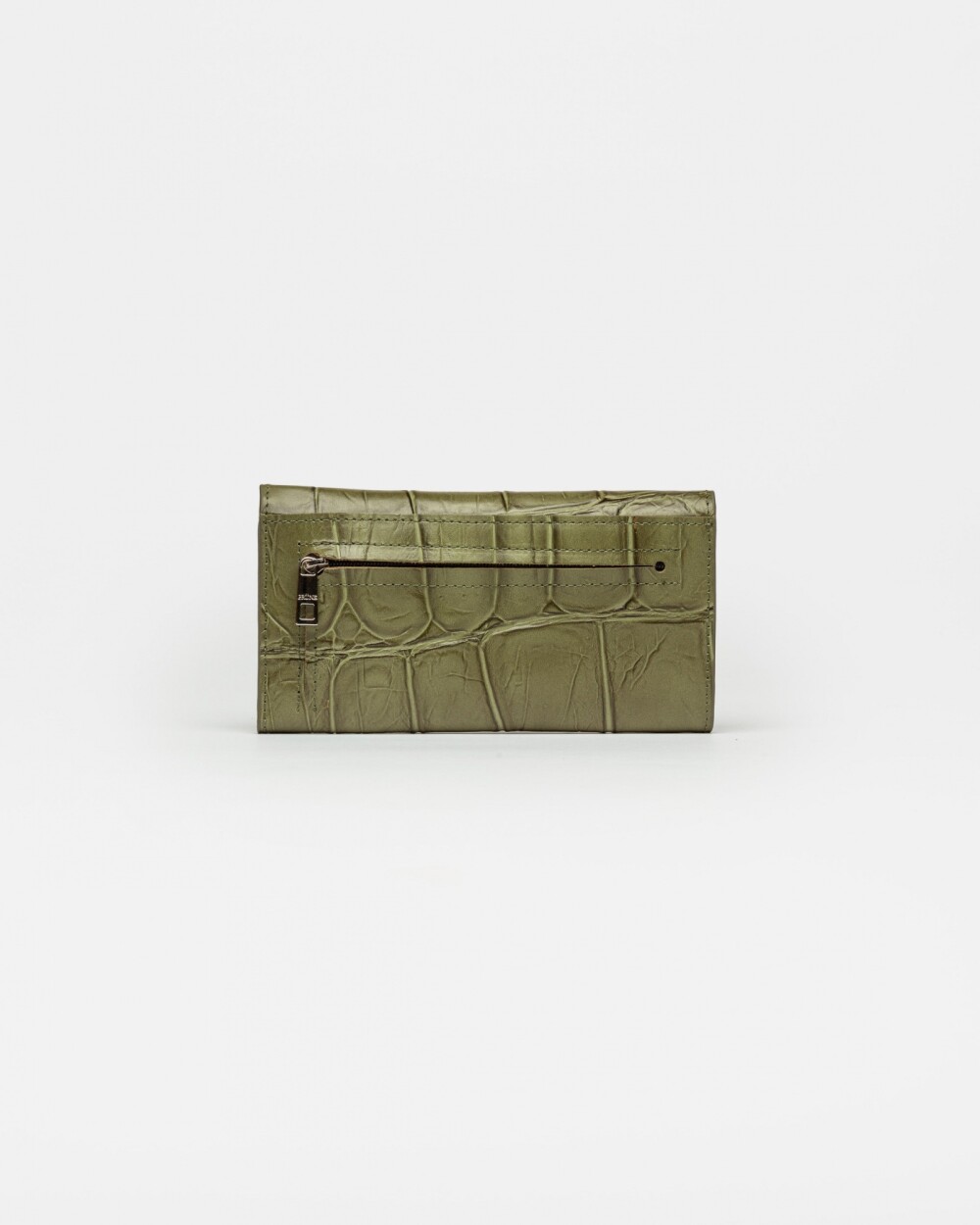 Billetera Dalia en cuero grabado Big Croco Verde