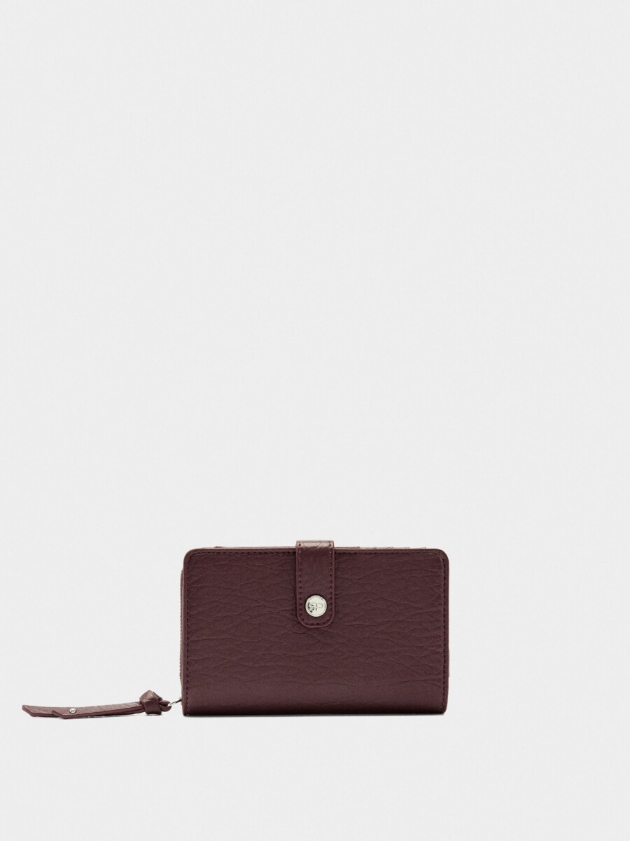 Cartera Con Textura burdeos