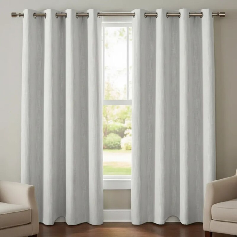 Cortina 100% Blackout 2 Paños Lumax Textura Lino 140x220cm Blanco