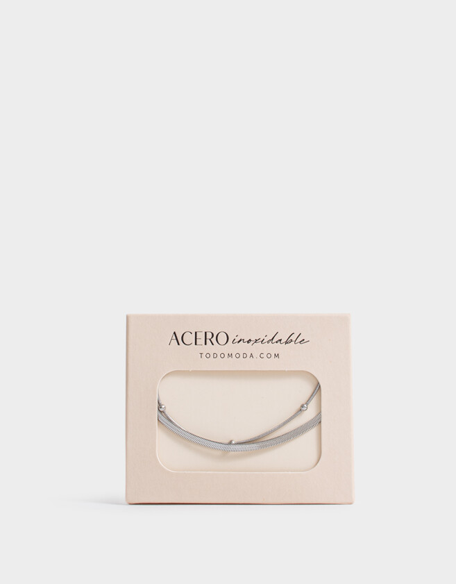 Pulseras Flexibles Sets Acero quirúrgico Pulseras Flexibles Sets De Acero Quirúrgico - Plateado