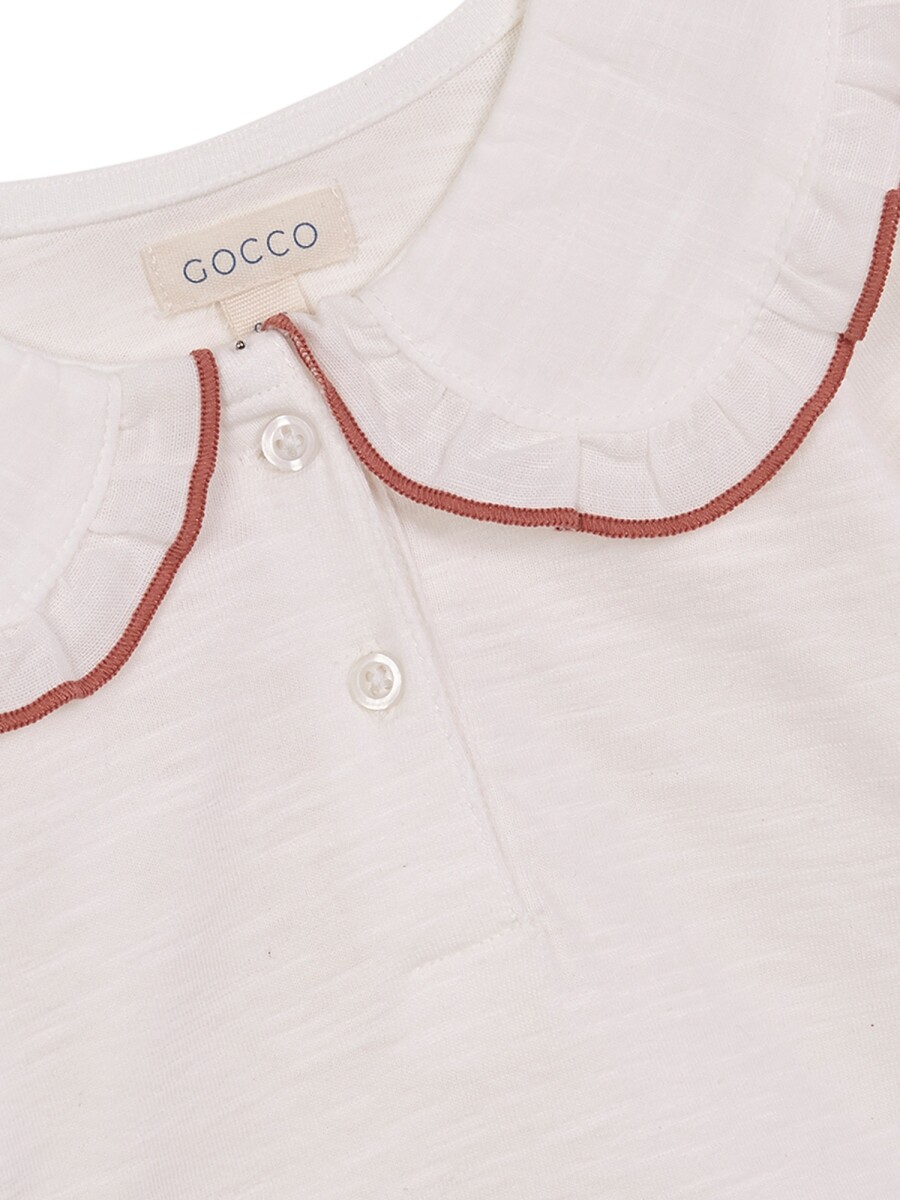 Camiseta Con Cuello C Blanco Roto