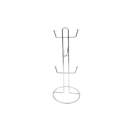 SOPORTE PARA TAZAS DE METAL 13X30CM PLATEADO