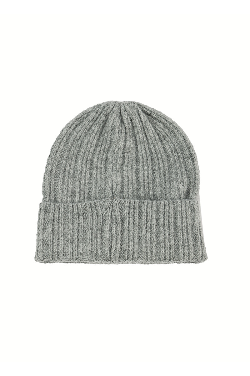Gorro de pompón Gris